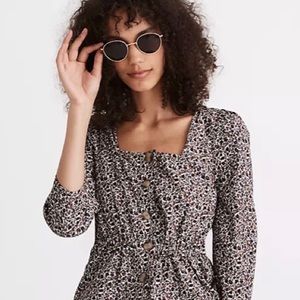 *SOLD* Purple Floral Corduroy Peplum Blouse